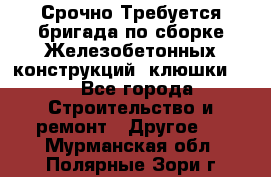 Срочно Требуется бригада по сборке Железобетонных конструкций (клюшки).  - Все города Строительство и ремонт » Другое   . Мурманская обл.,Полярные Зори г.